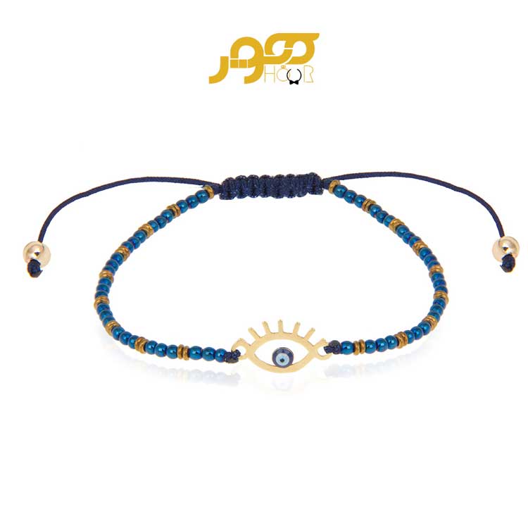 دستبند طلا زنانه ترکیبی چشم نظر کد AXB901