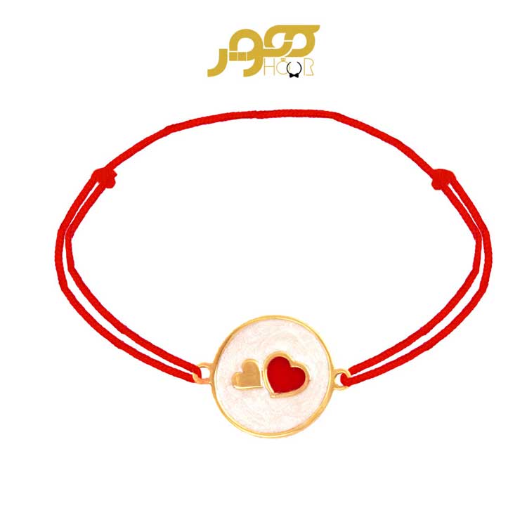 دستبند طلا زنانه ترکیبی طرح قلب کد AXB941