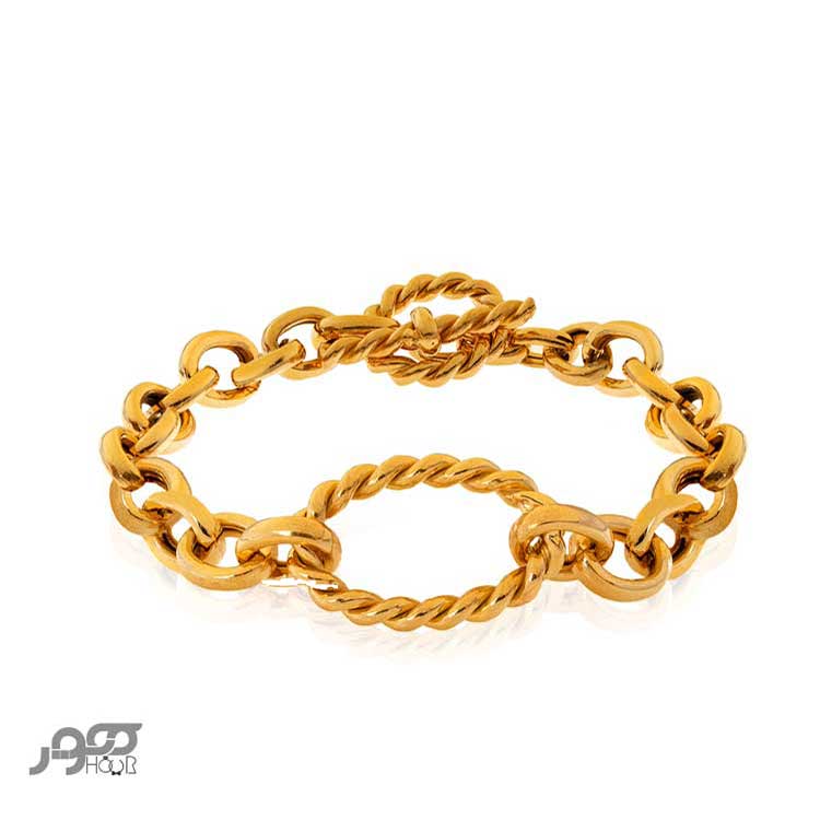 دستبند طلا زنانه  طرح دیوید یورمن با قفل تی کد ACB428