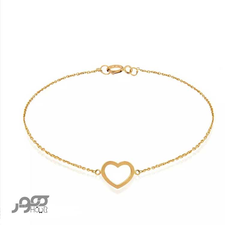 دستبند طلا زنانه طرح قلب کد ALB107