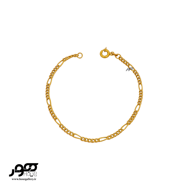 دستبند طلا زنانه زنجیری فیگارو(4.5mm) کد DCB271
