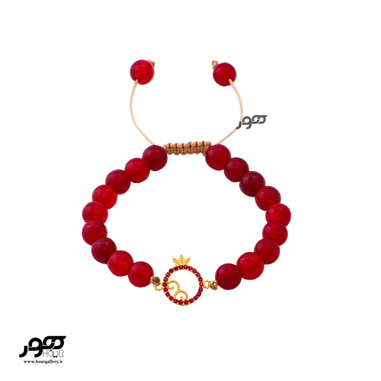 دستبند طلا زنانه ترکیبی با پلاک انار کد BXB323