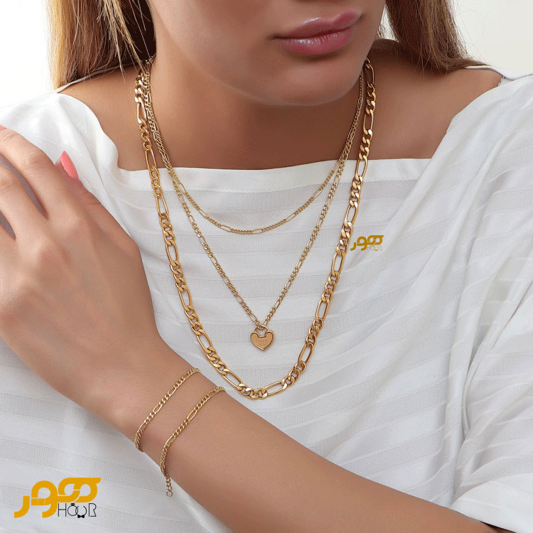 گردنبند طلا زنانه زنجیری فیگارو (4.5 mm)  کد DCN269