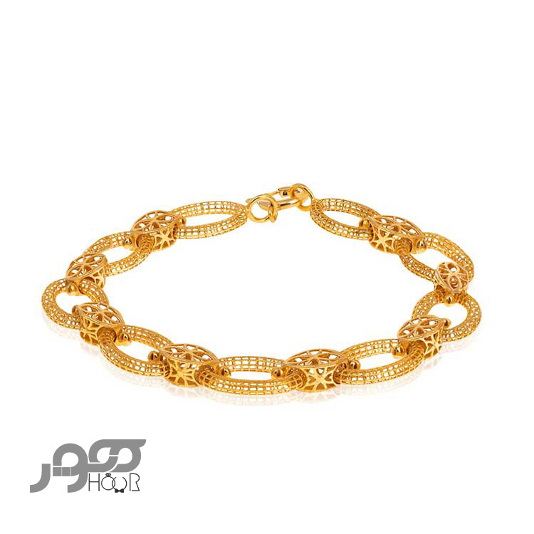 دستبند طلا زنانه طرح هرمس فیوژن کد ACB411