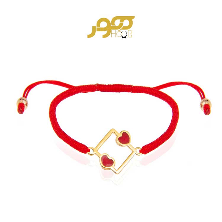 دستبند طلا زنانه ترکیبی طرح قلب کد AXB942