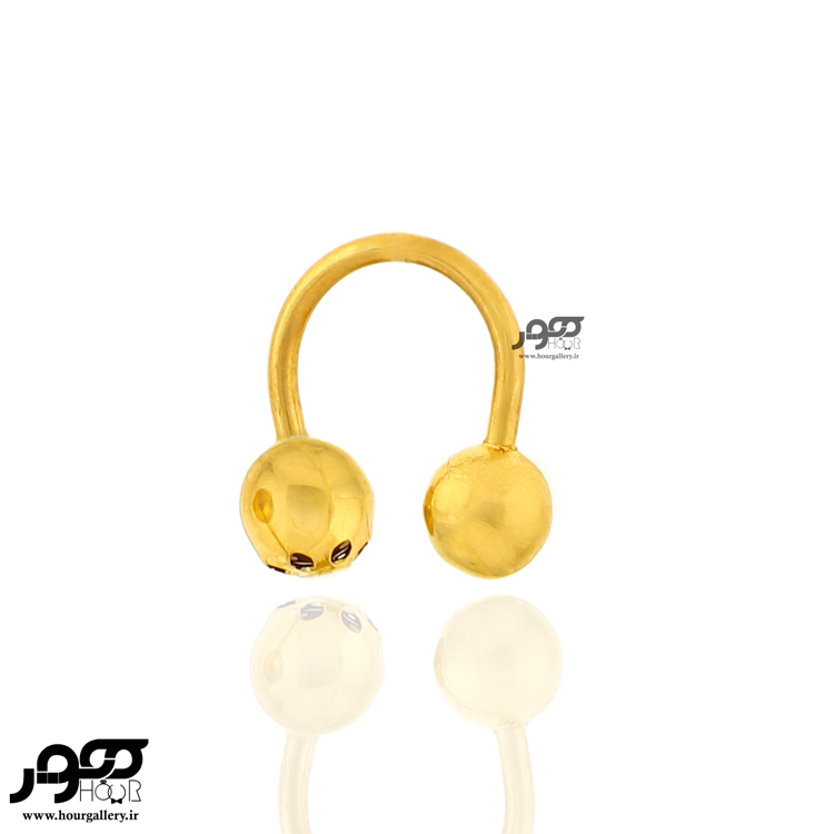 پیرسینگ گوش طلا طرح دایره و گوی سایز متوسط کد RPI749