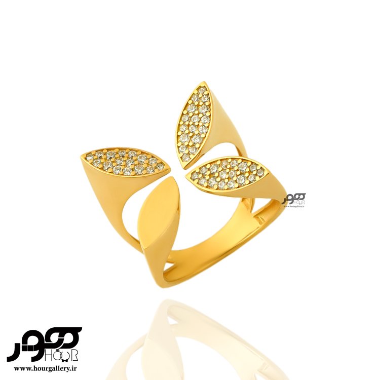 انگشتر طلا  زنانه طرح چهار گلبرگ کد ACR605