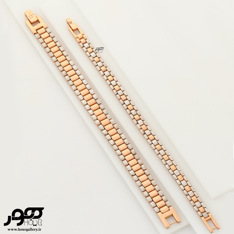  دستبند طلا زنانه طرح رولکس پهن کد HCB111