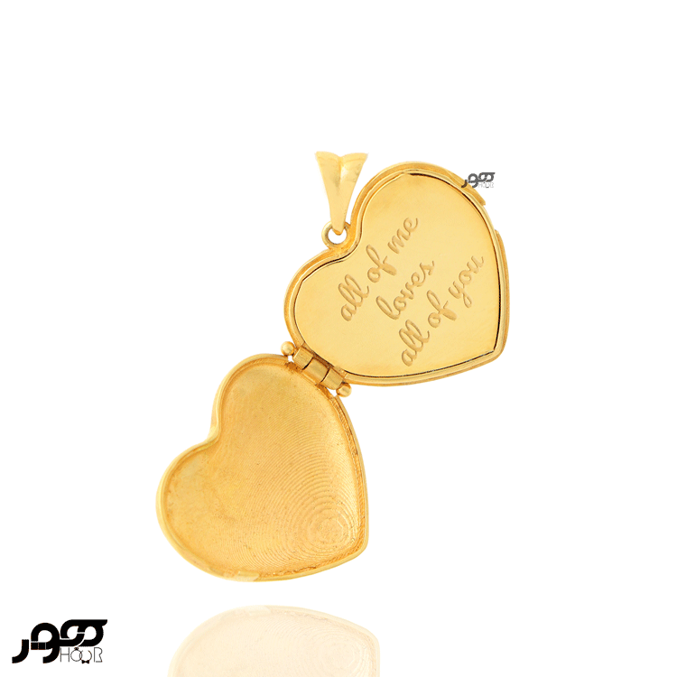 آویز طلا زنانه قاب عکس قلب بزرگ کد ACP344