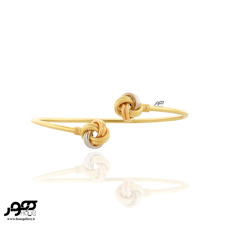 دستبند النگویی طلا زنانه گل کلمی کد RCB255