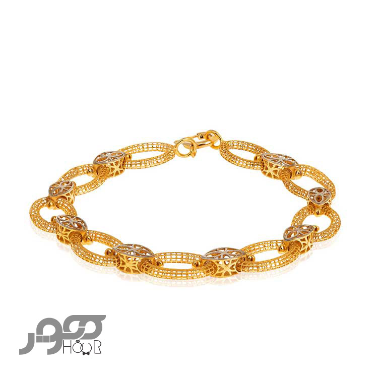 دستبند طلا زنانه طرح هرمس فیوژن کد ACB411