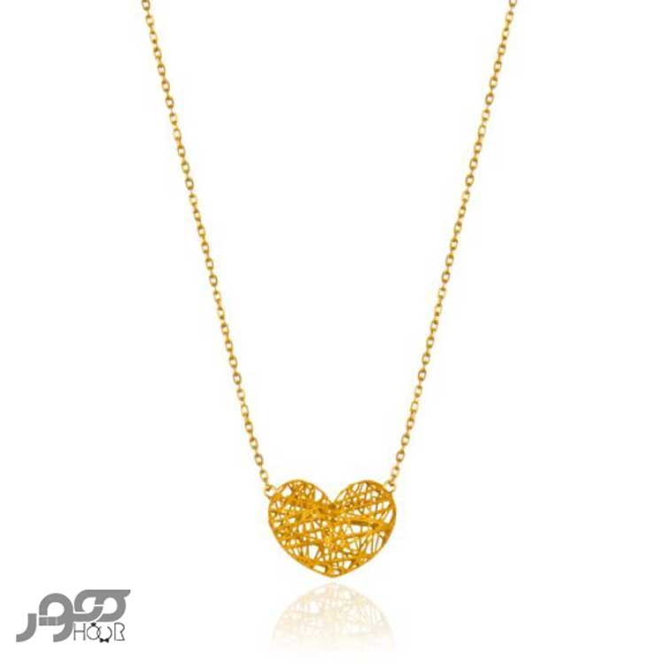 گردنبند طلا زنانه طرح قلب فیوژن کد ACN394