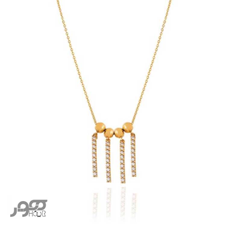 گردنبند طلا زنانه طرح آویز نگیندار کد ACN426
