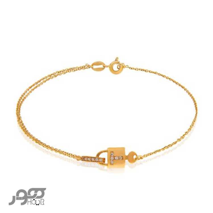 دستبند طلا زنانه طرح قفل تیفانی کد ACB415