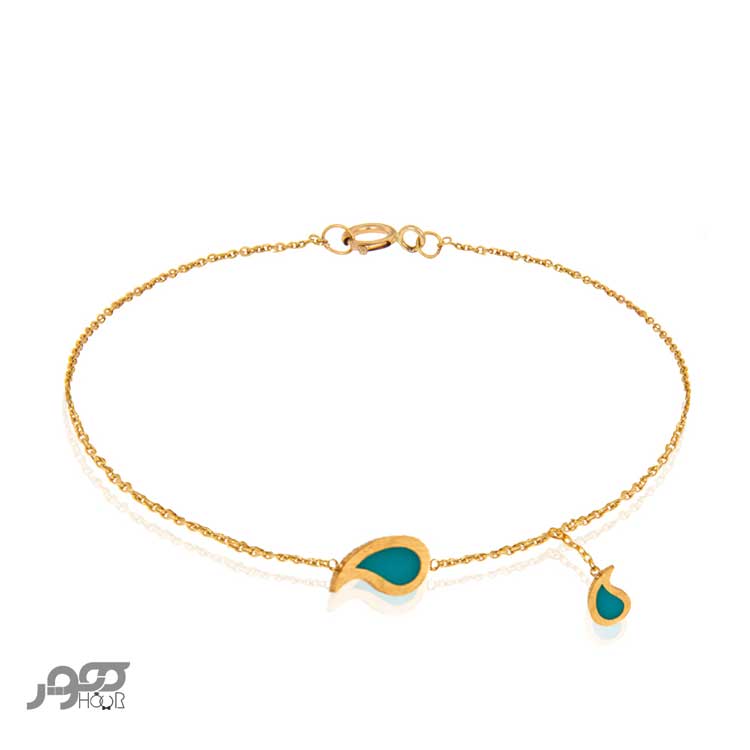 دستبند طلا زنانه طرح بته جقه کد ACB306