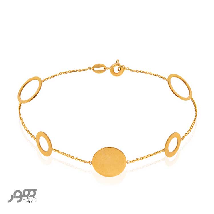 دستبند طلا زنانه دایره ای کد ALB113