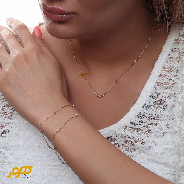 دستبند طلا زنانه با گوی البرنادو  کد ACB464