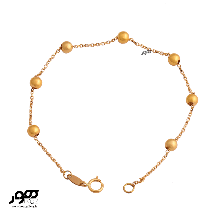 دستبند طلا زنانه زنجیری با گوی کد JCB463