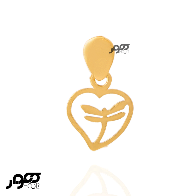 آویز طلا زنانه قلب و سنجاقک کد BCP137