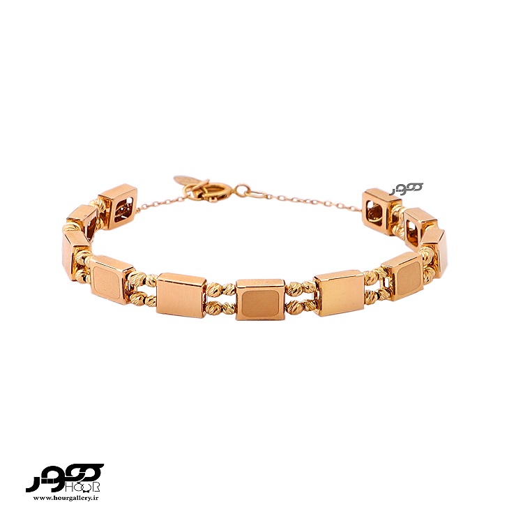 دستبند طلا زنانه تیفانی طرح مربعی کد BCB150