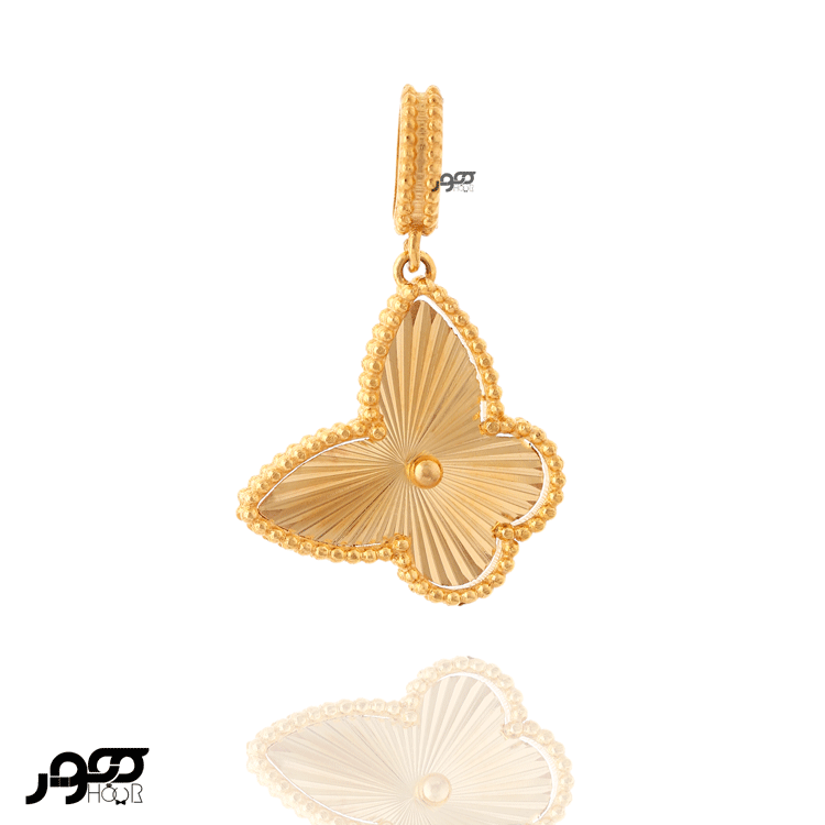 آویز طلا زنانه ونکلیف طرح پروانه سایز ۲ کد ACP364