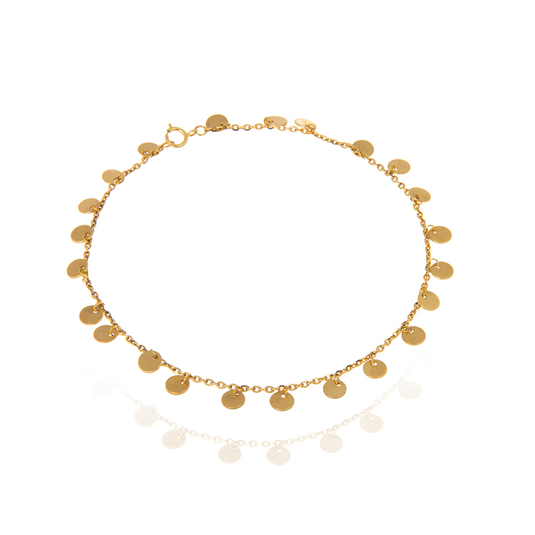 دستبند طلا زنانه طرح پولکی کد ALB117