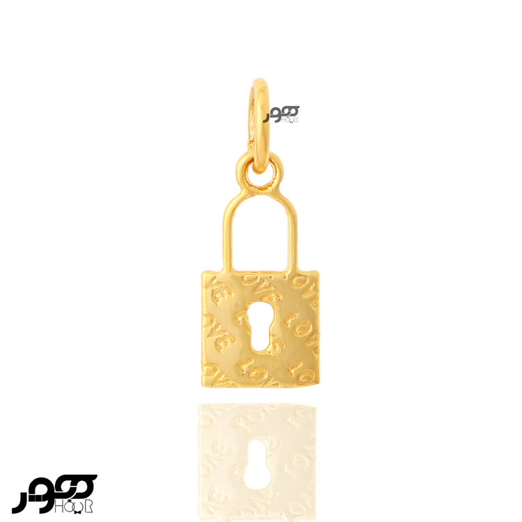 آویز طلا زنانه طرح قفل مربع کد JCP229