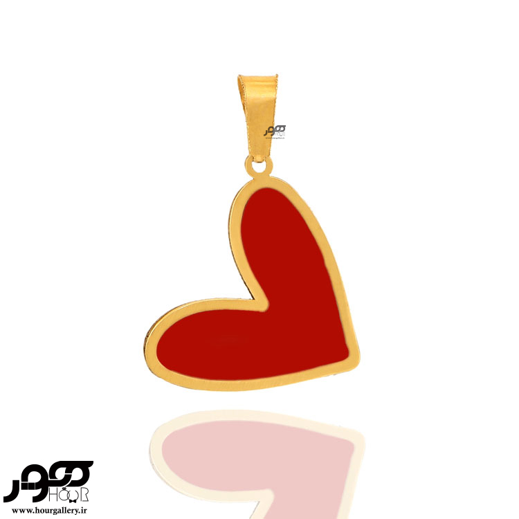 آویز طلا زنانه طرح قلب قرمز کد JCP230