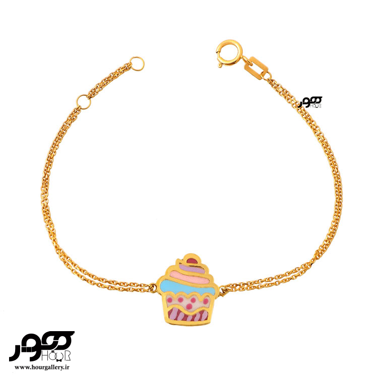 دستبند طلا کودک طرح کاپ کیک کد AKB374