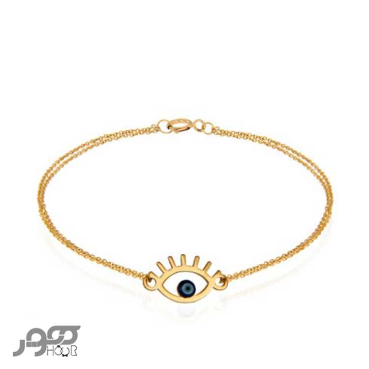 دستبند طلا زنانه طرح چشم نظر کد ACB337