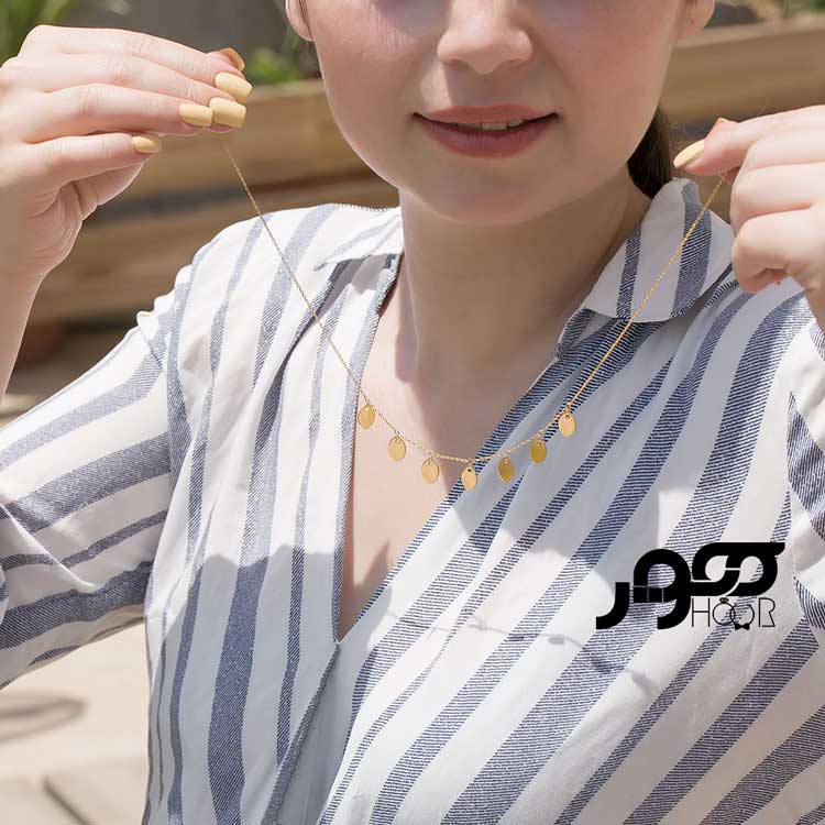 گردنبند طلا زنانه با آویز پولک کد ALN824