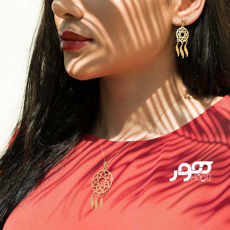 گوشواره طلا زنانه میخی طرح دریم کچر کد ALE621