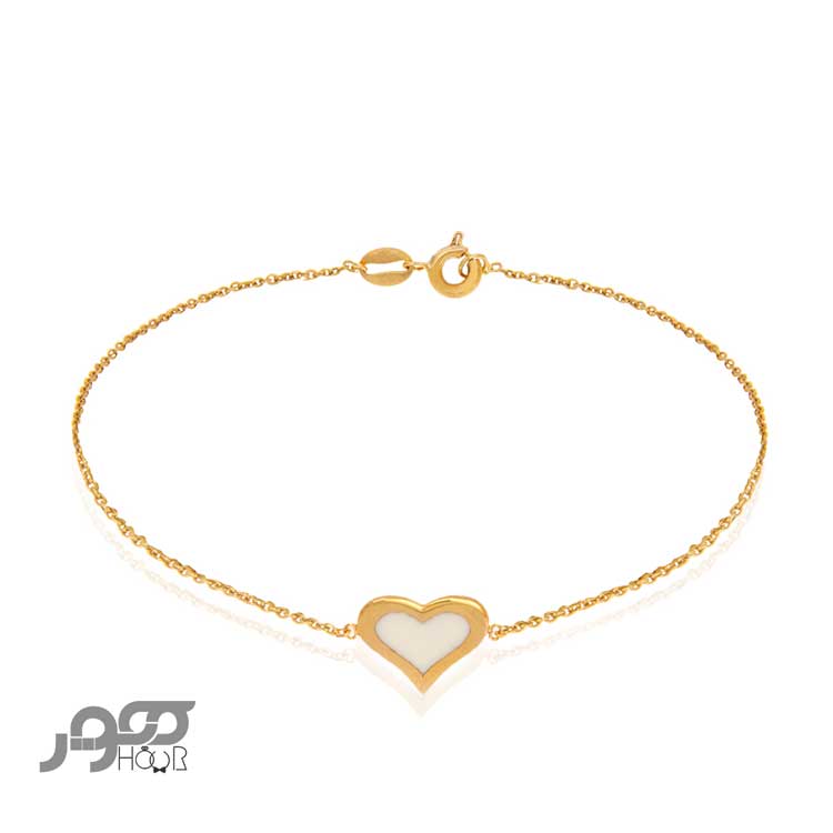 دستبند طلا زنانه طرح قلب کد ACB305