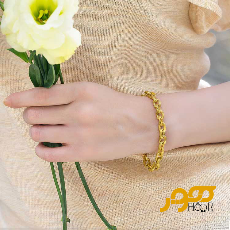 دستبند طلا زنانه طرح هرمس کد ACB405
