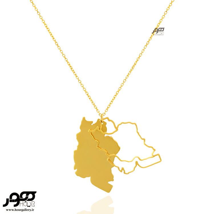 گردنبند طلا زنانه طرح ایران کد ALN893