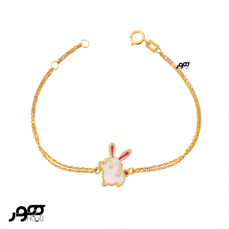 دستبند طلا کودک طرح  خرگوش کد AKB620