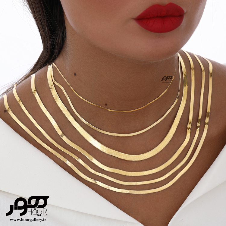 گردنبند طلا زنانه هرینگبون سایز 6 کد BCN600