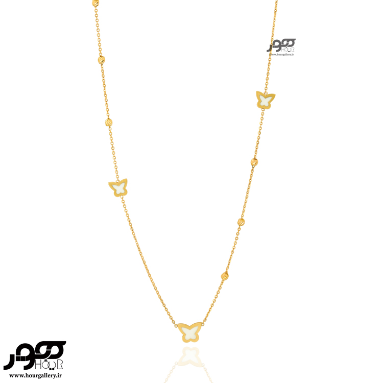 گردنبند طلا زنانه طرح پروانه کد AXN329