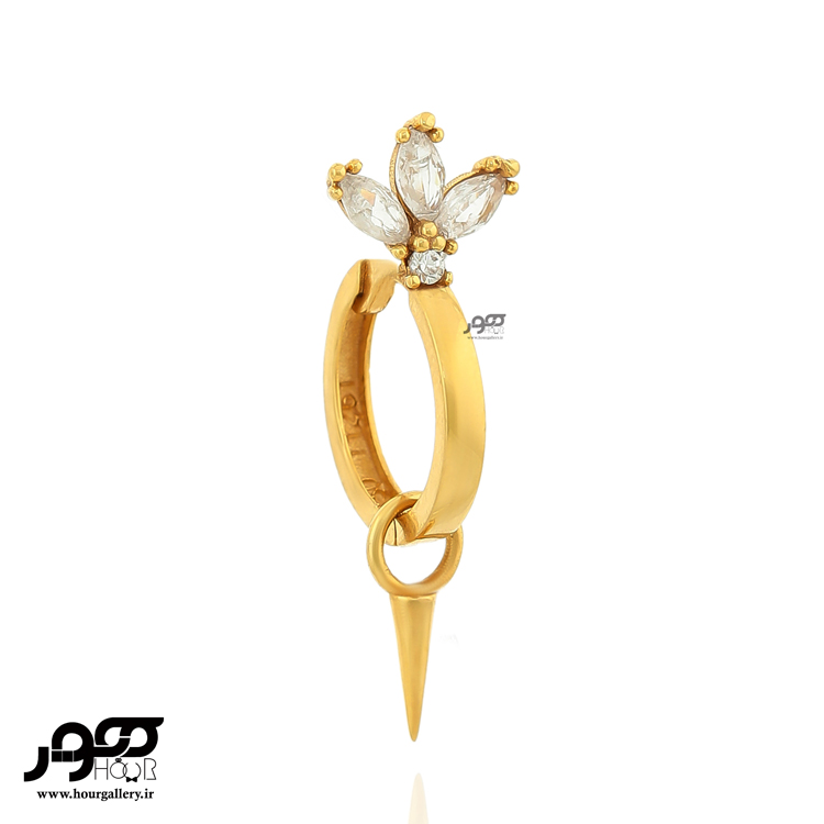  پیرسینگ حلقه ای گوش طلا لوتوس با آویز کد RPI638