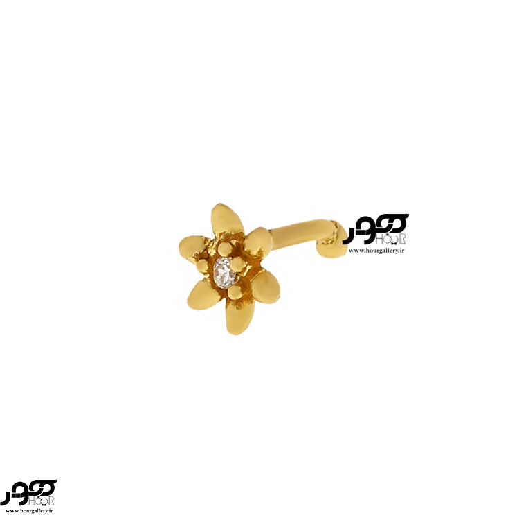 پیرسینگ بینی طلا طرح گل کد RPI904