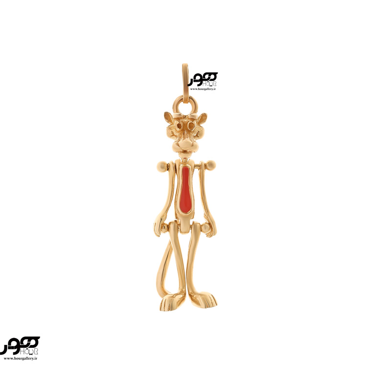 آویز طلا فانتزی طرح پلنگ صورتی کد bcp695